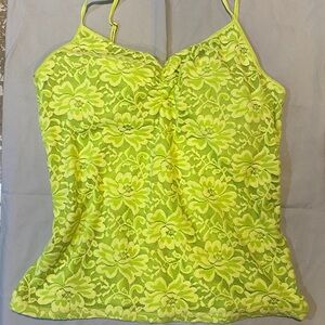 Arizona Jean Company Lime Floral Lace Camisole